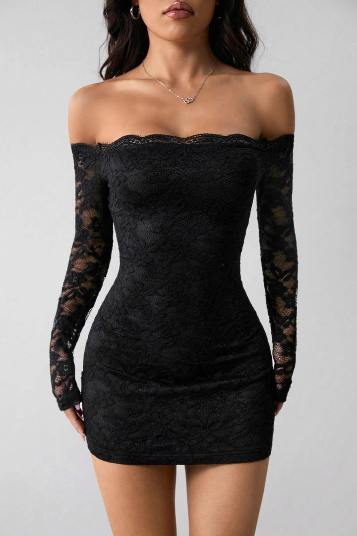 Off-Shoulder Lace Bodycon Dress