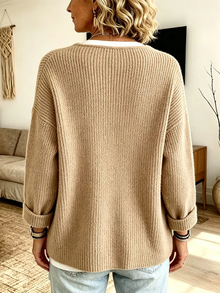 Asymmetric Ribbed Knit Cardigan