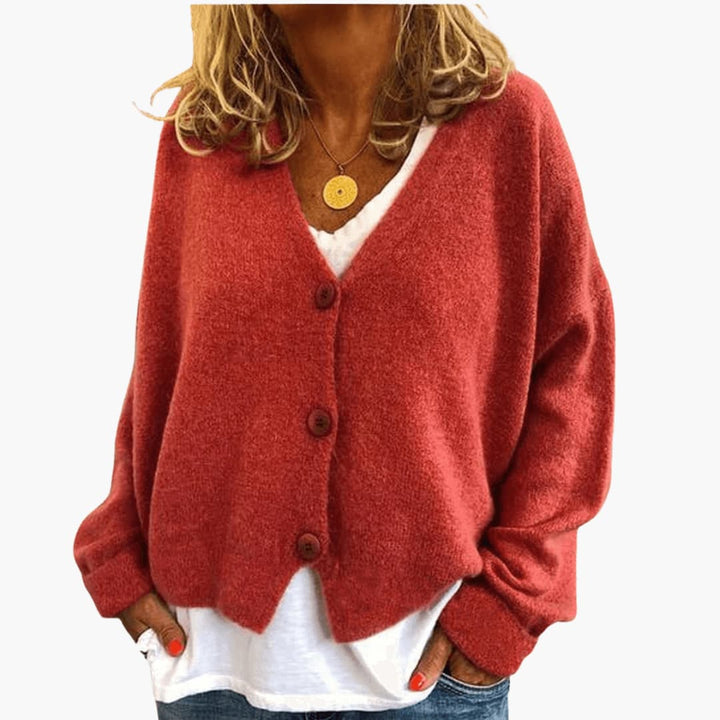 Soft Knit V-Neck Button Cardigan