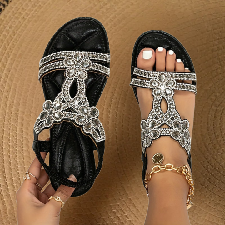 Women's Rhinestone Flat Summer Sandals