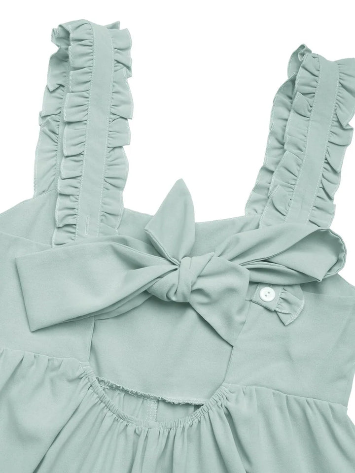Ruffled Strap Romper in Lightweight Fabric