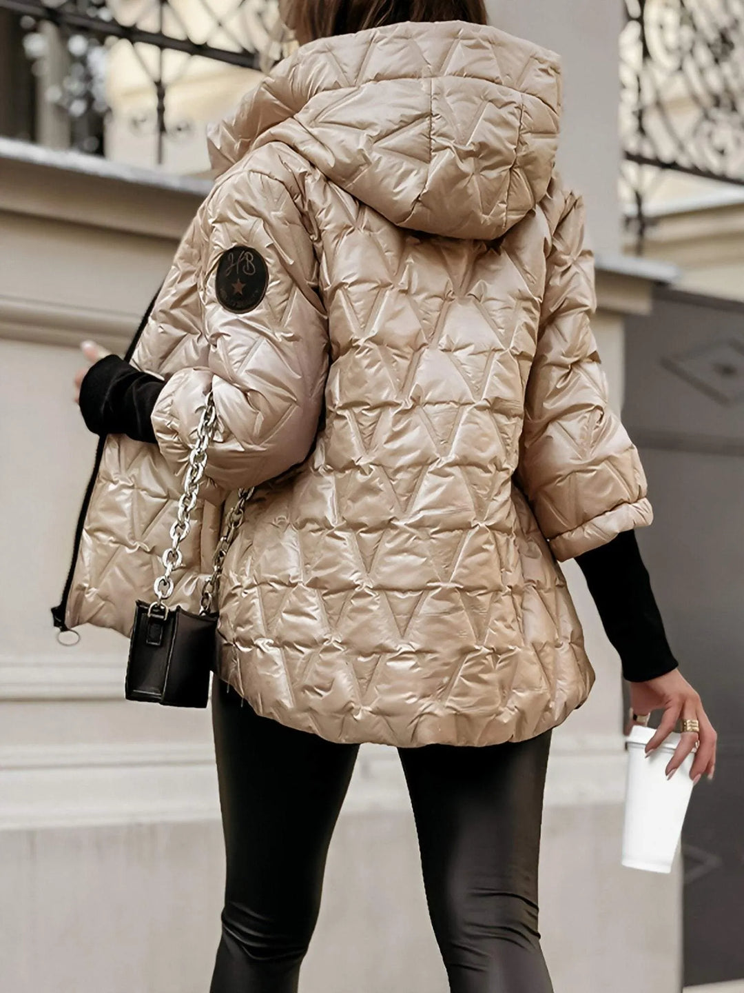 Diamond Quilted Hooded Jacket