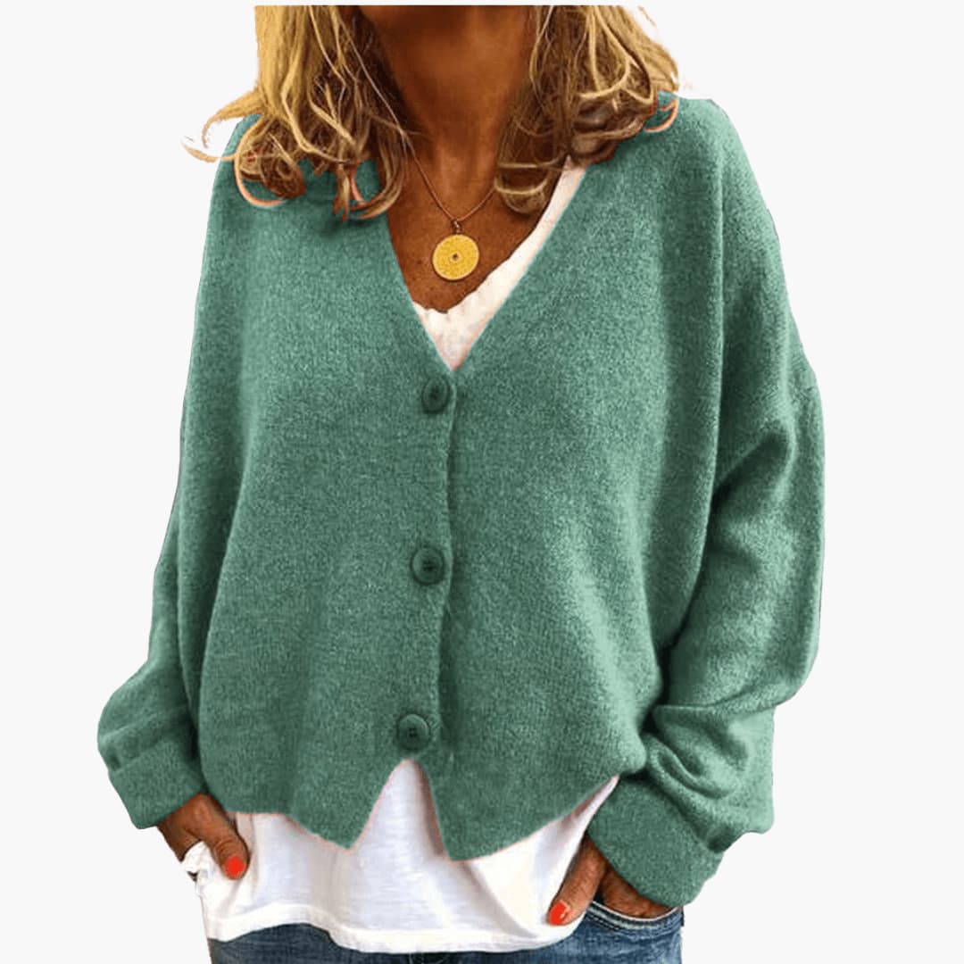 Soft Knit V-Neck Button Cardigan
