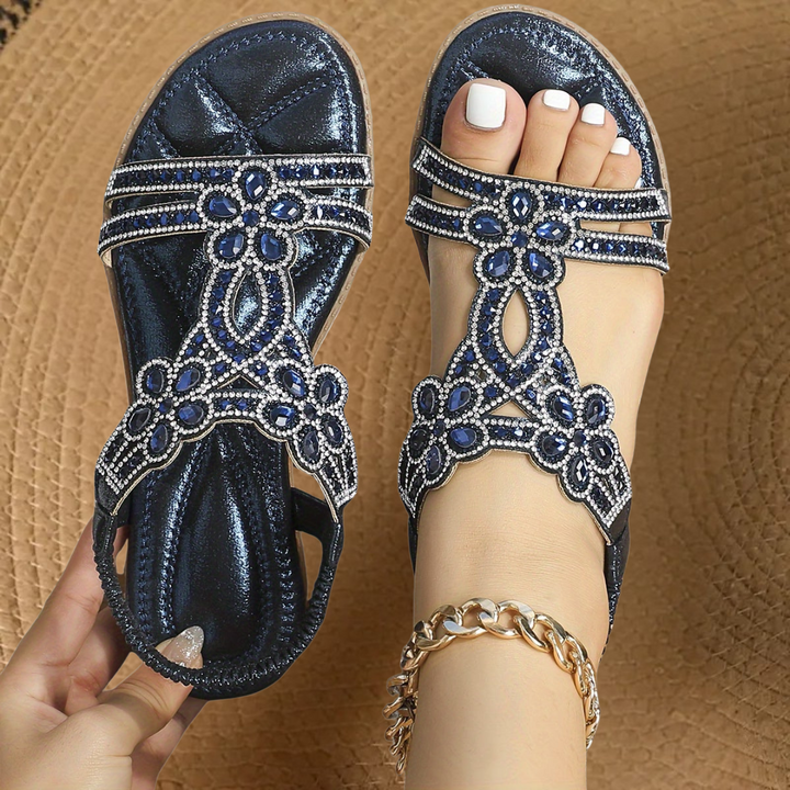 Women's Rhinestone Flat Summer Sandals