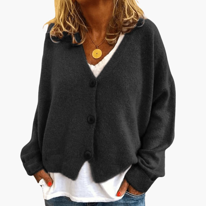 Soft Knit V-Neck Button Cardigan
