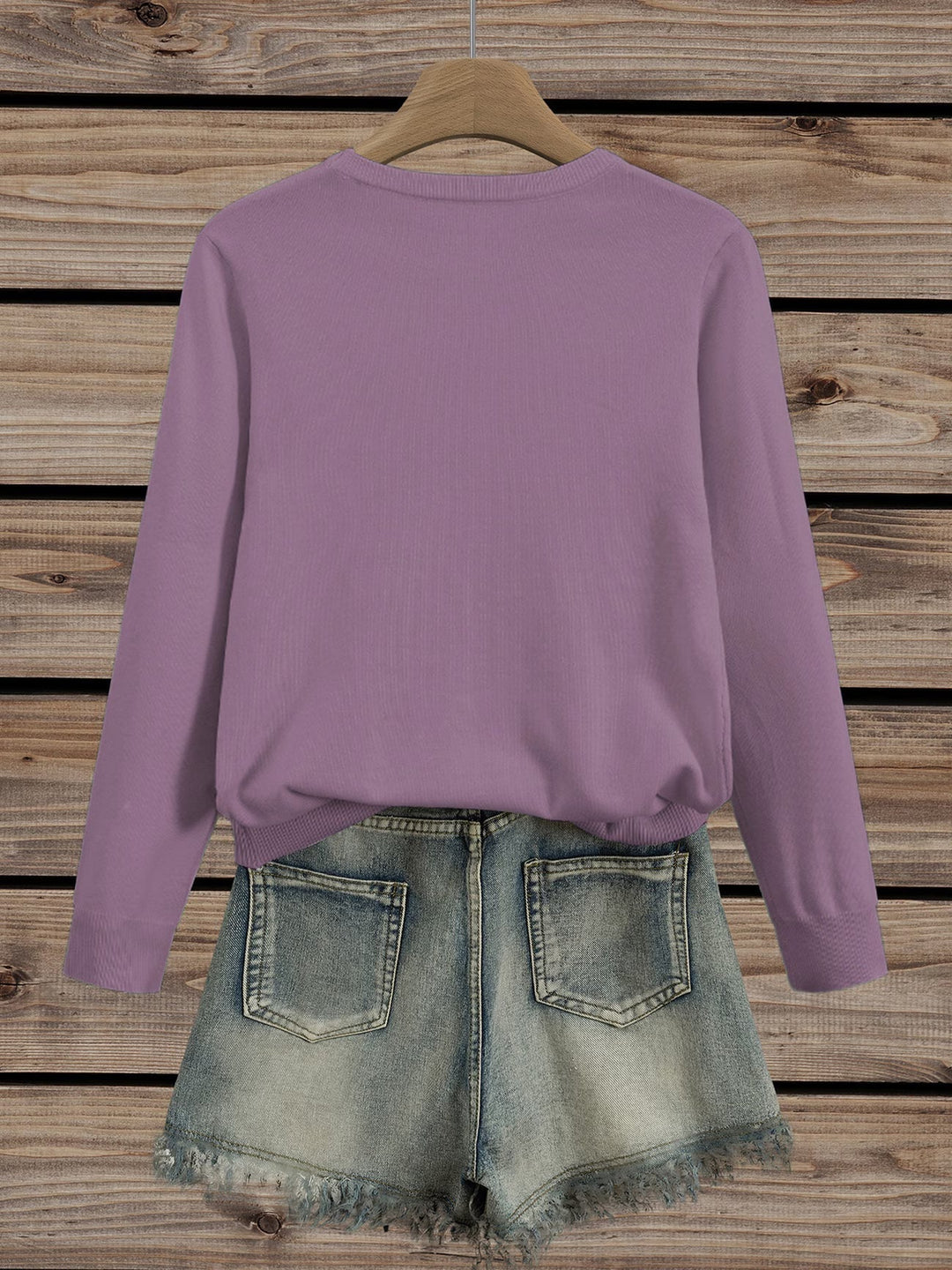 Floral Print Crew Neck Knit Sweater
