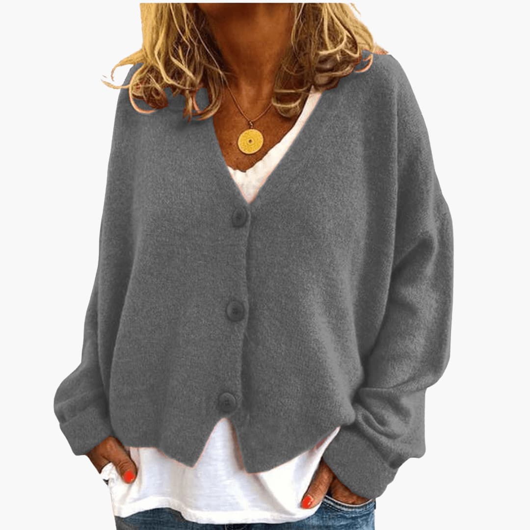 Soft Knit V-Neck Button Cardigan