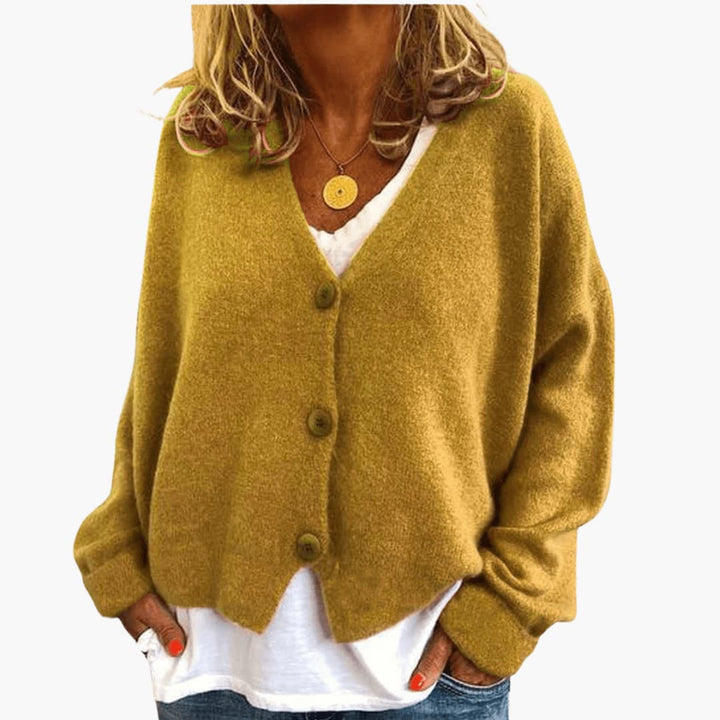 Soft Knit V-Neck Button Cardigan
