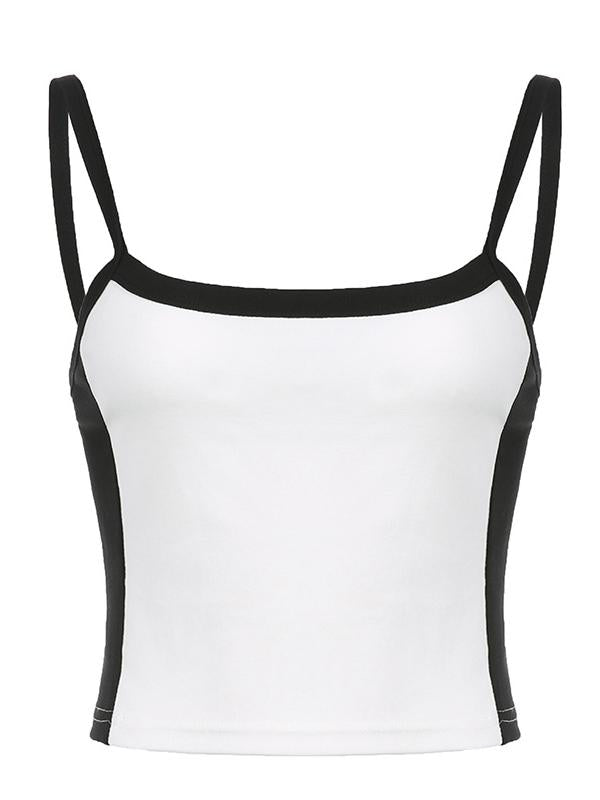 Vintage Contrast Stripe Crop Cami Top