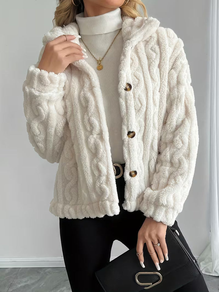 Textured Teddy Button Jacket