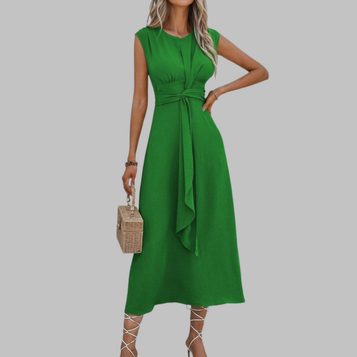 Elegant Sleeveless Round Neck Maxi Dress