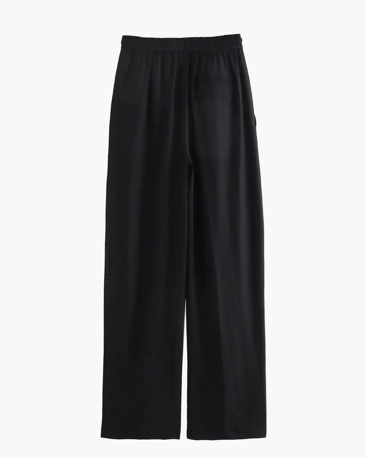 High Waist Linen Straight-Leg Trousers