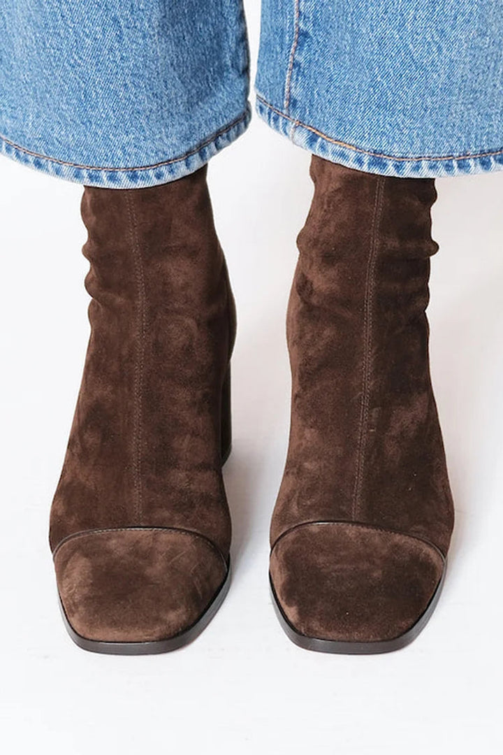 Soft Suede Block Heel Ankle Boots