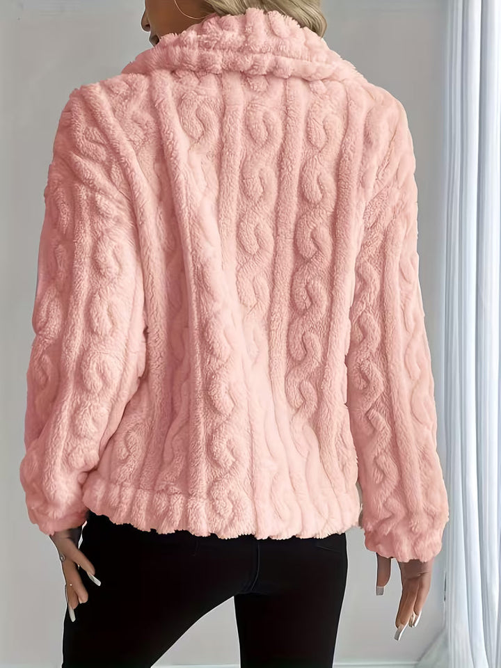 Textured Teddy Button Jacket