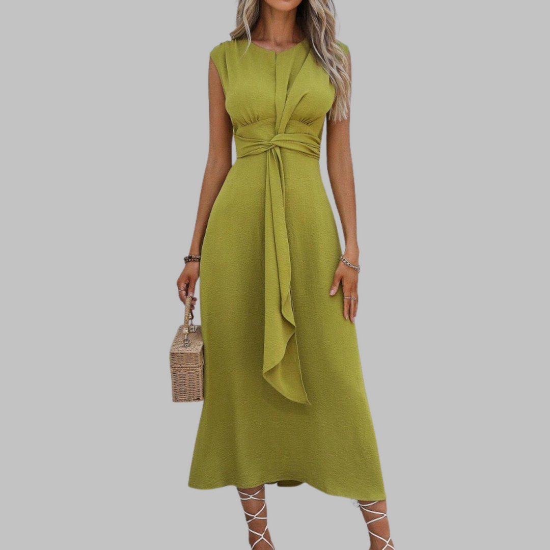 Elegant Sleeveless Round Neck Maxi Dress