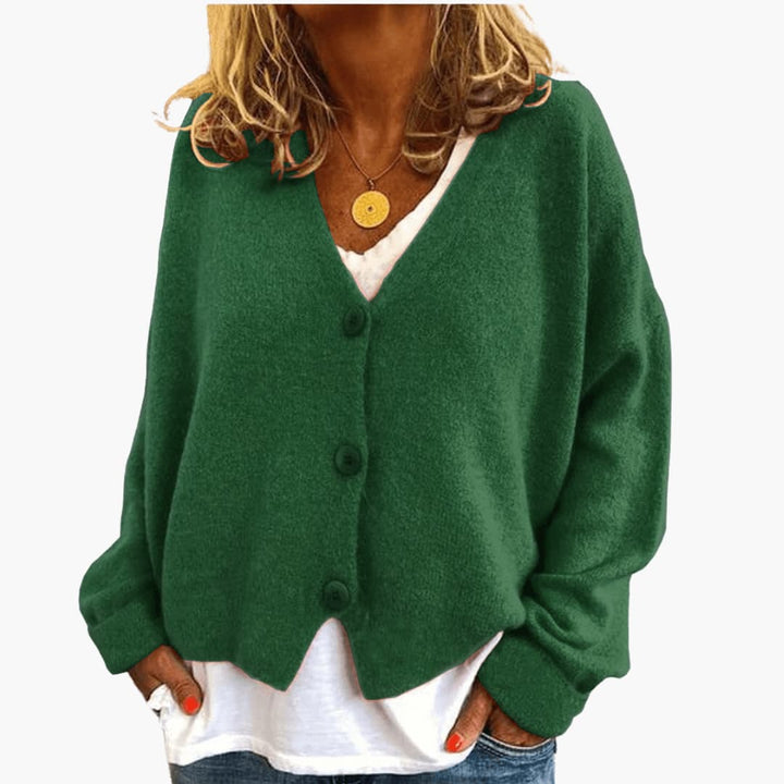 Soft Knit V-Neck Button Cardigan