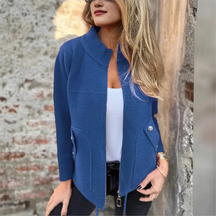 High Collar Zip-Up Jacket