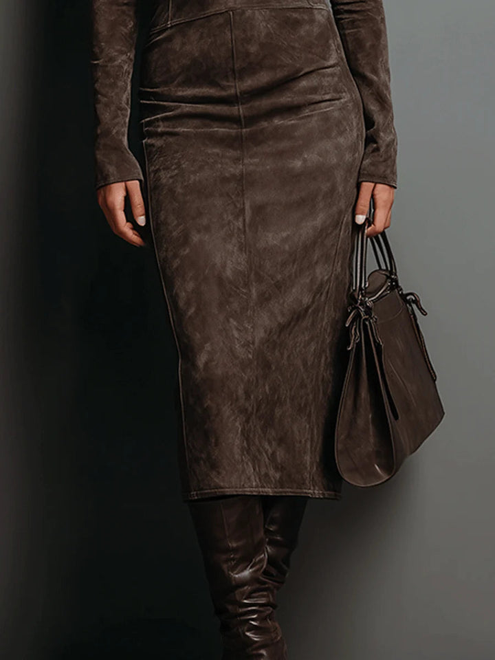 Luxe Suede Midi Dress