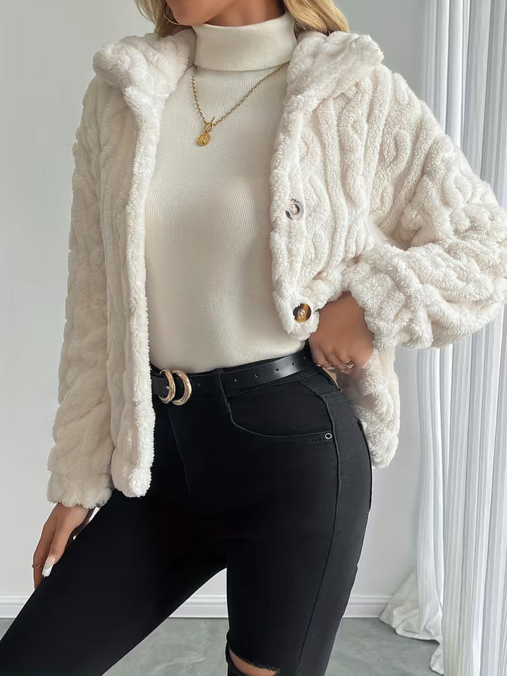 Textured Teddy Button Jacket