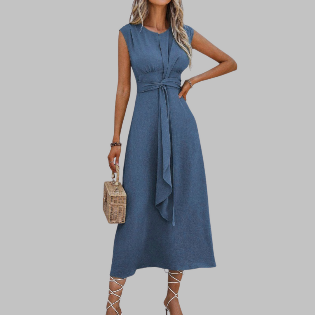 Elegant Sleeveless Round Neck Maxi Dress
