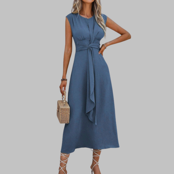 Elegant Sleeveless Round Neck Maxi Dress