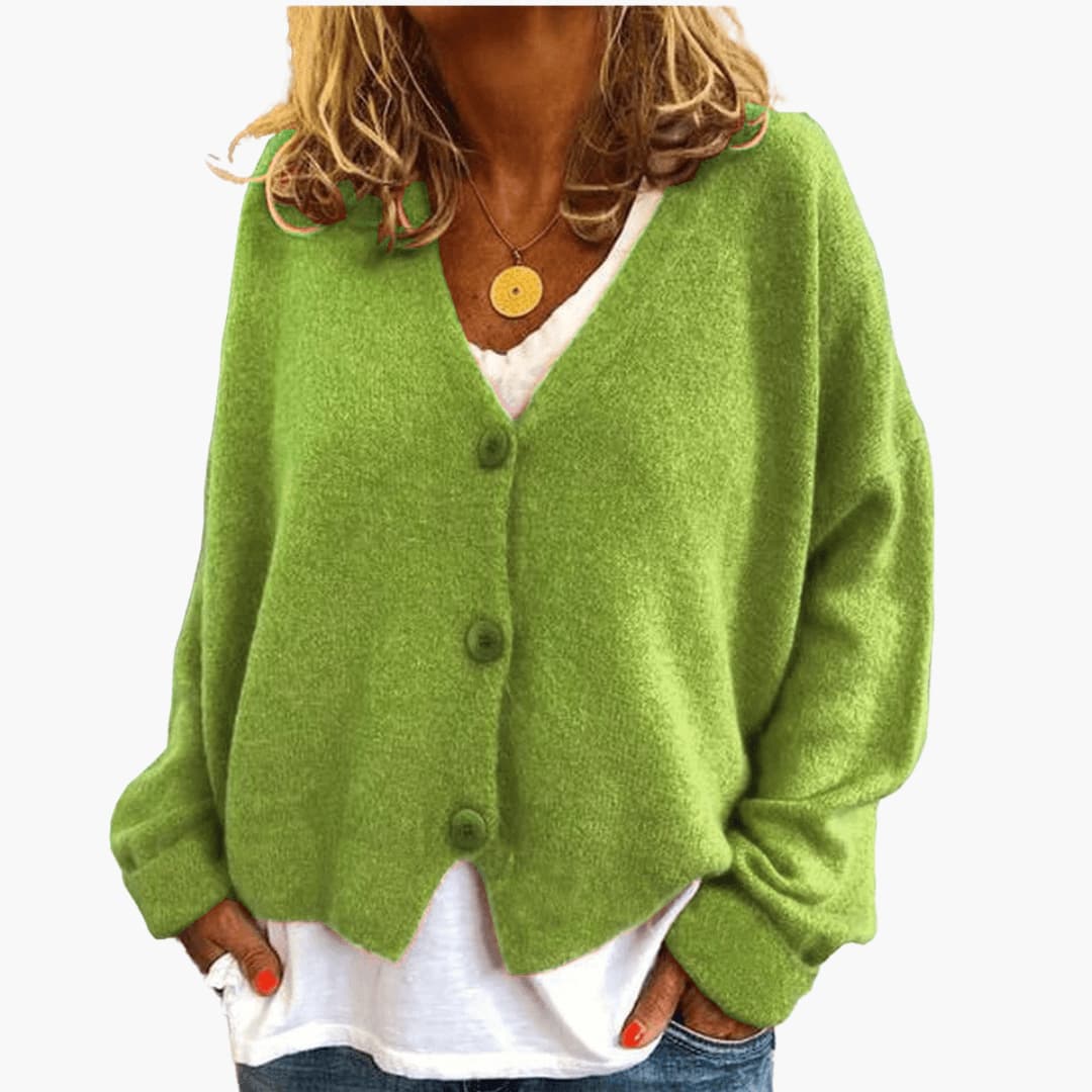 Soft Knit V-Neck Button Cardigan