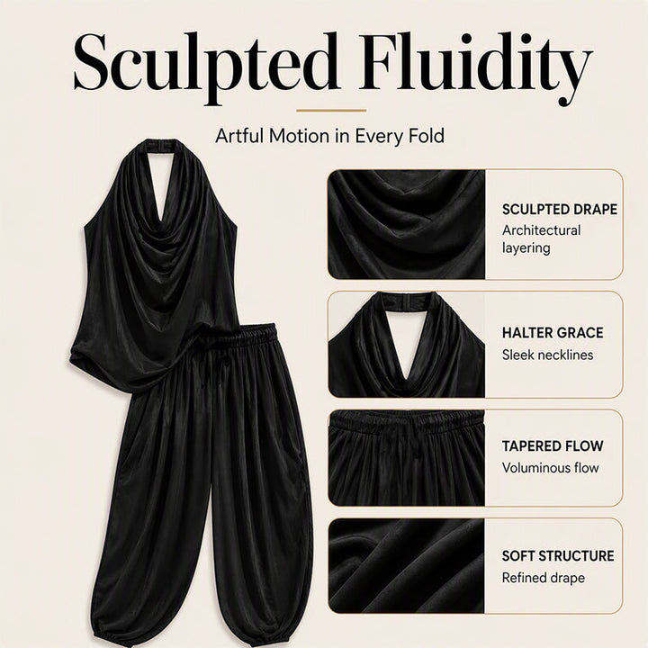 Sleeveless Cowl Neck Wide-Leg Jumpsuit