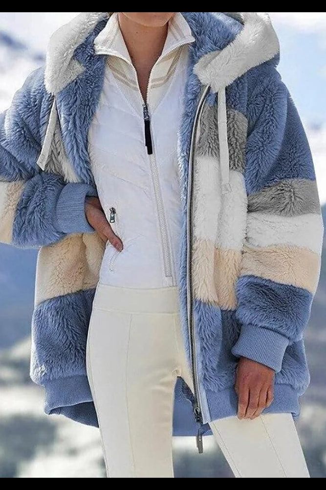 Color-Block Hooded Fleece Jacket