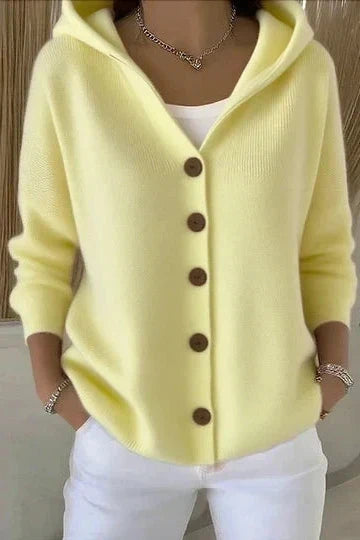 Relaxed Hooded Button Cardigan