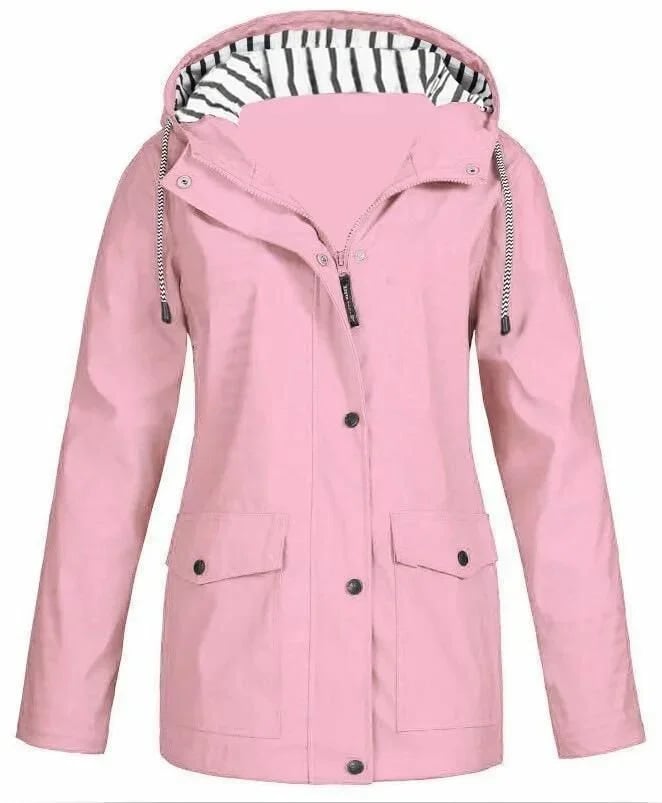 Hooded Rain Jacket with Pockets