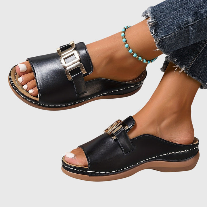 Comfortable Buckle Sandals with Open-Toe Design