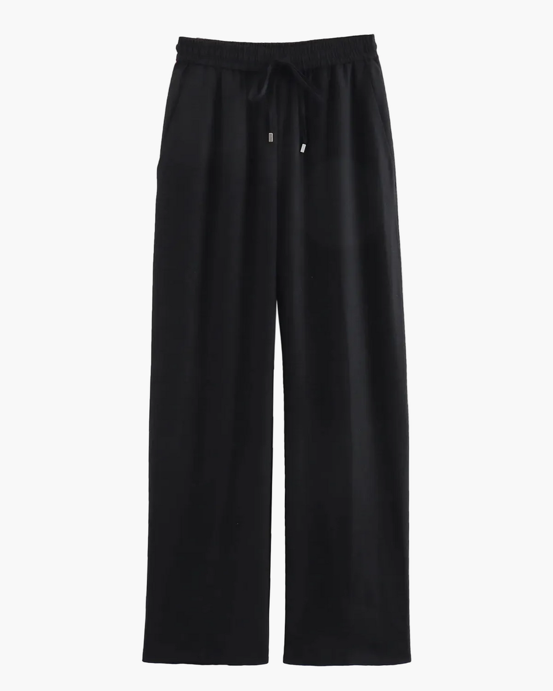 High Waist Linen Straight-Leg Trousers