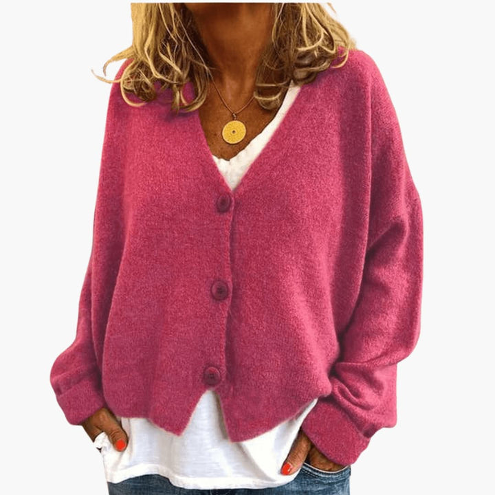 Soft Knit V-Neck Button Cardigan