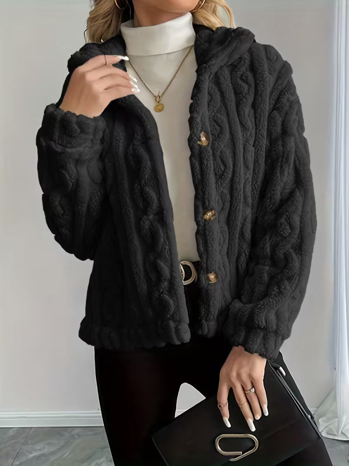 Textured Teddy Button Jacket