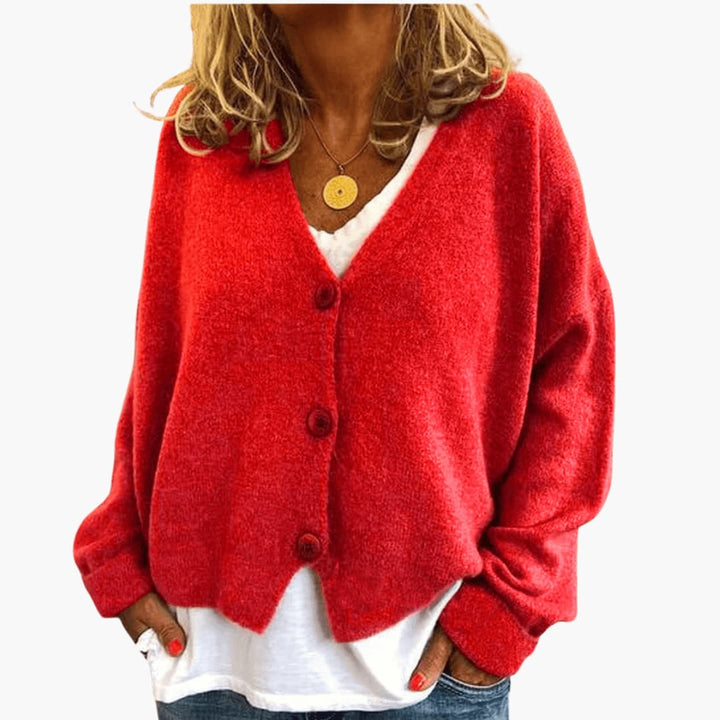 Soft Knit V-Neck Button Cardigan