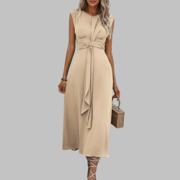 Elegant Sleeveless Round Neck Maxi Dress