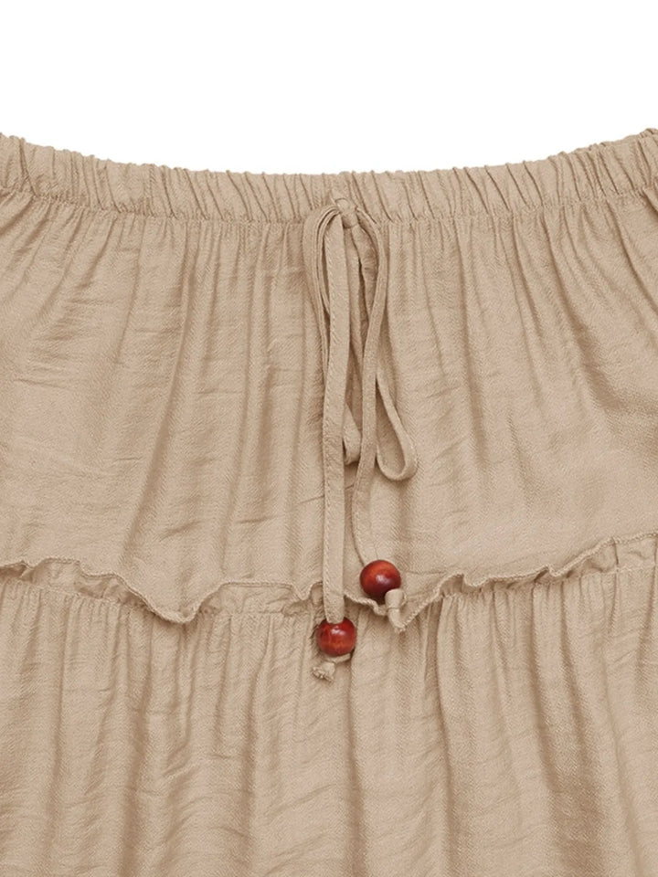 Bohemian Pleated Summer Maxi Skirt