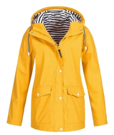 Hooded Rain Jacket with Pockets