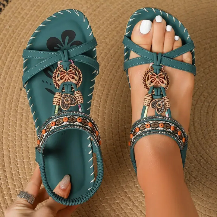 Women's Bohemian Flat T-Strap Summer Sandals