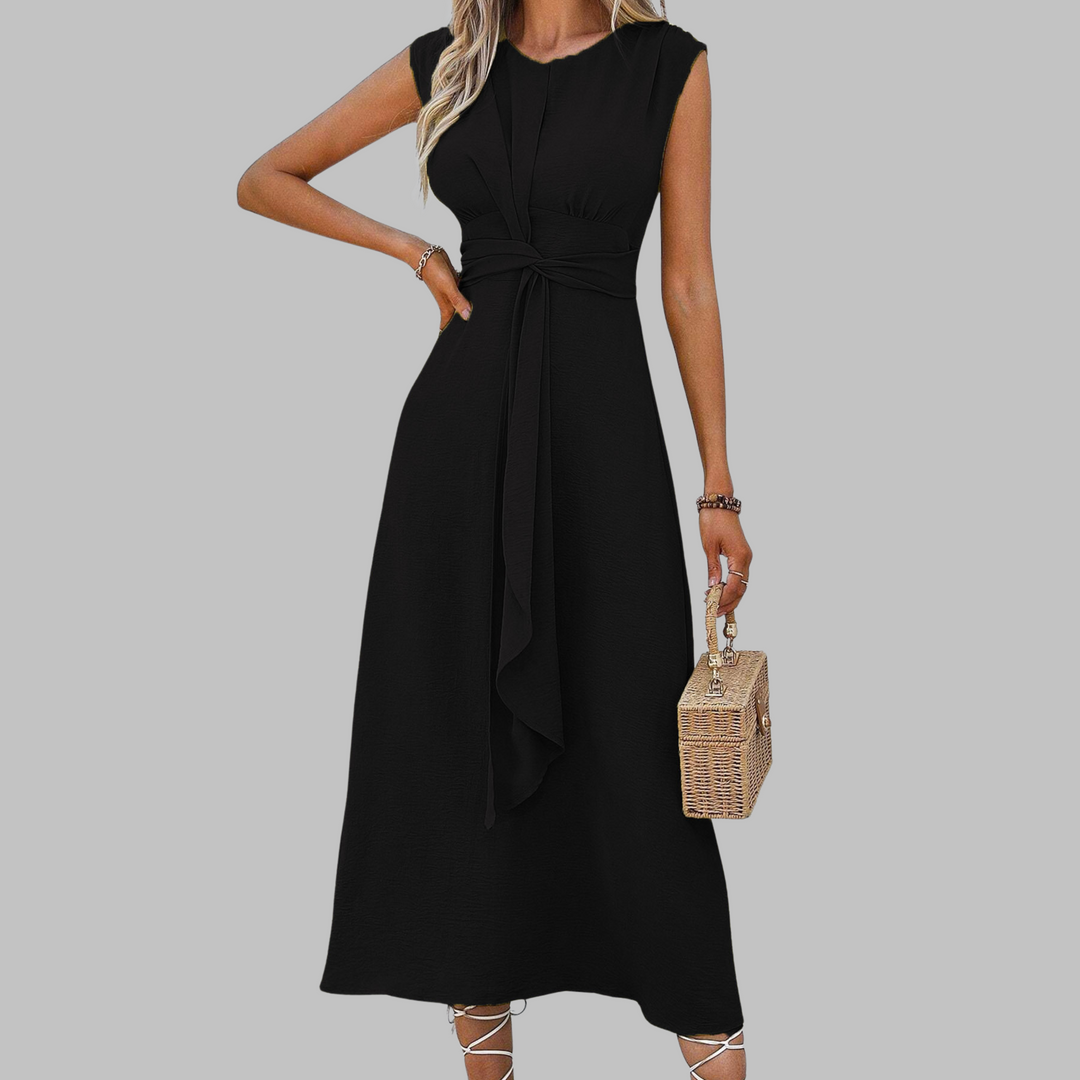 Elegant Sleeveless Round Neck Maxi Dress
