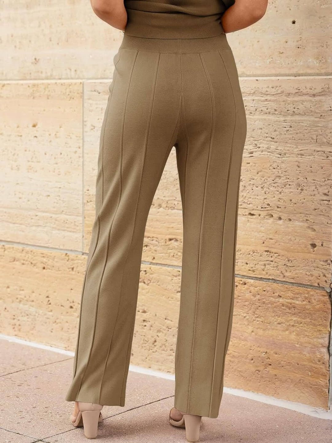 Cap Sleeve Top and Pants Knit Set