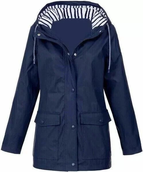Hooded Rain Jacket with Pockets