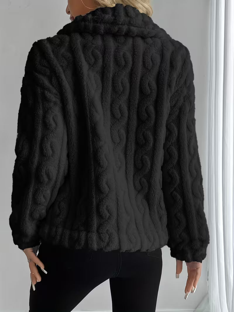 Textured Teddy Button Jacket