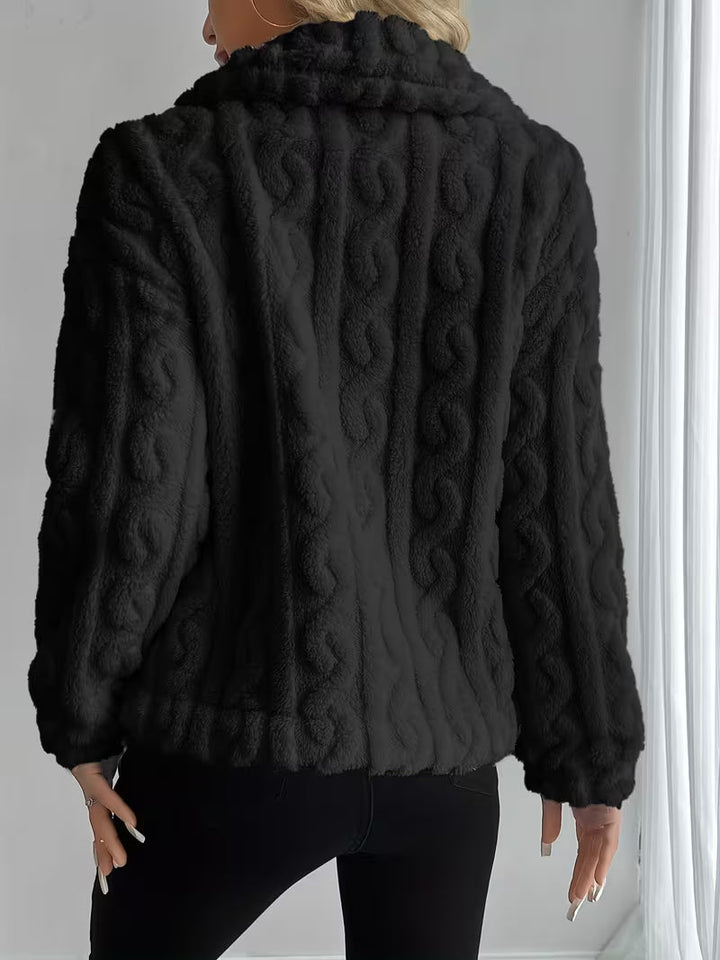 Textured Teddy Button Jacket