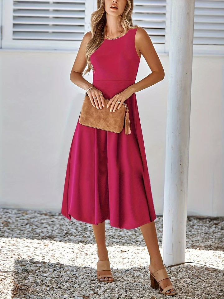 Sleeveless A-Line Midi Dress
