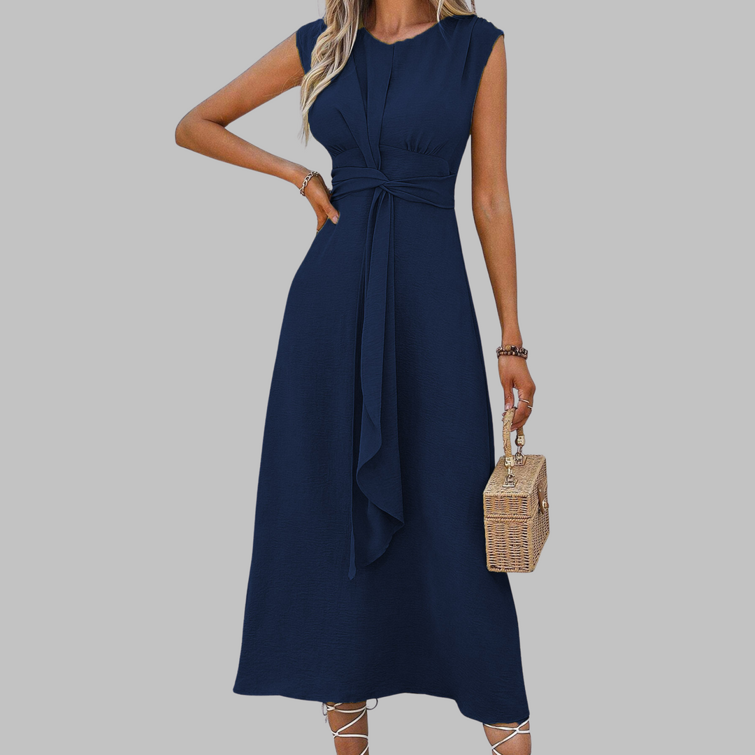 Elegant Sleeveless Round Neck Maxi Dress