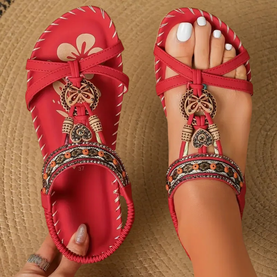 Women's Bohemian Flat T-Strap Summer Sandals