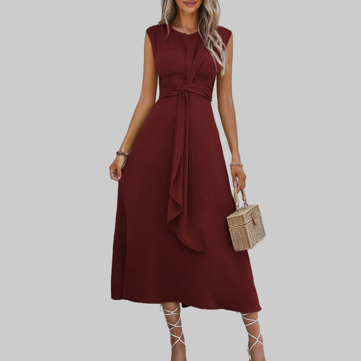Elegant Sleeveless Round Neck Maxi Dress