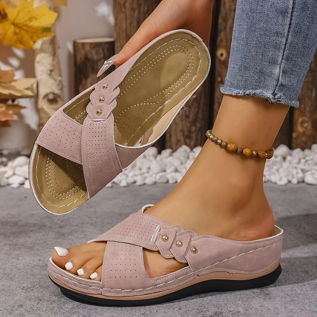Cross-Strap Wedge Sandals for Everyday Summer Wear