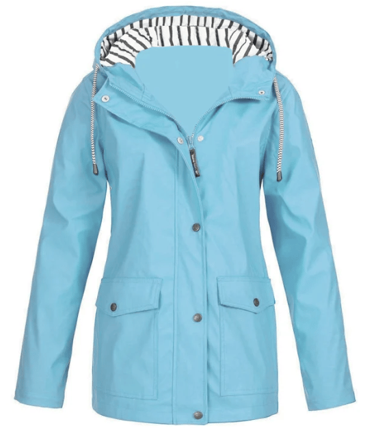 Hooded Rain Jacket with Pockets